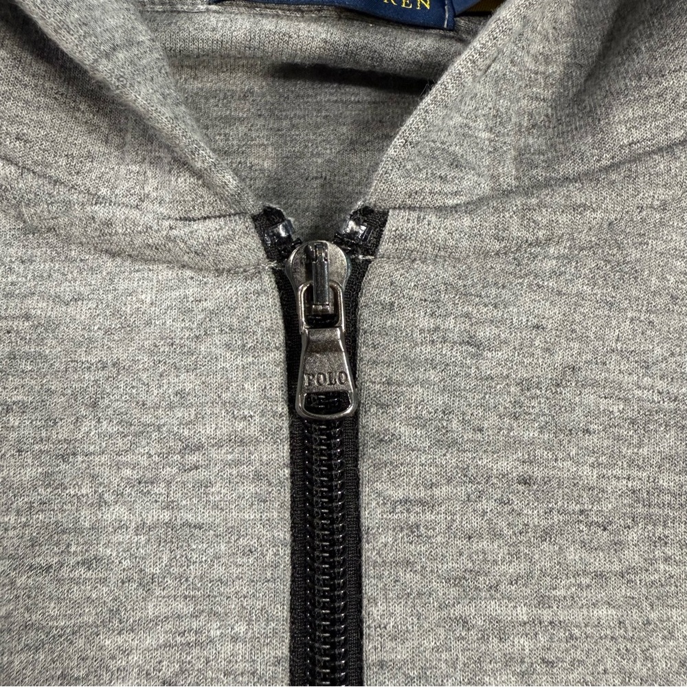 Polo Ralph Lauren Double Knit Zip Up Hoodie Heather Grey Heavyweight Men Sz L - Picture 3 of 11
